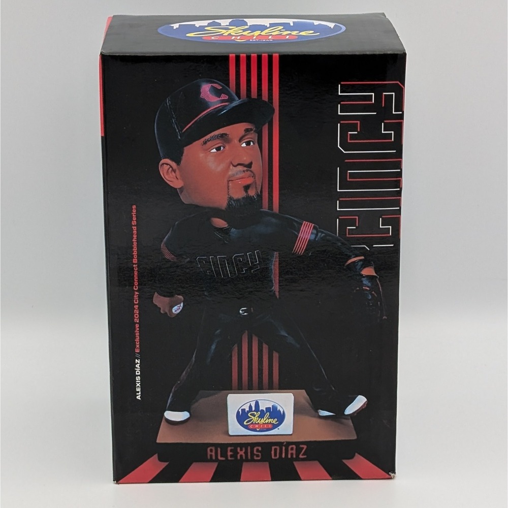 Alexis Diaz Cincinnati Reds Bobblehead 2024 City Connect Skyline Chili Exclusive
